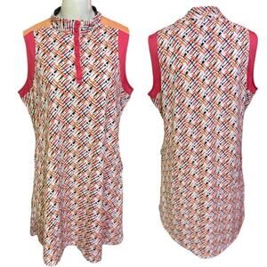 Sport Haley Activewear Abstract Lines Sleeveless Mock Necklines Dress Sz XL